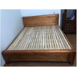 Mẫu giường ngủ đôi 1m8x2m bằng gỗ xoan GGN06