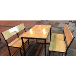 Bàn ghế quán ăn bằng gỗ cao su hoặc gỗ thanh BQA22
