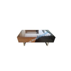 Bàn sofa cao cấp khung inox mặt gỗ veneer BSF11