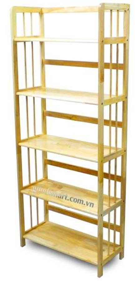 Kệ gỗ thông treo tường cao  5 tầng rộng 50cm