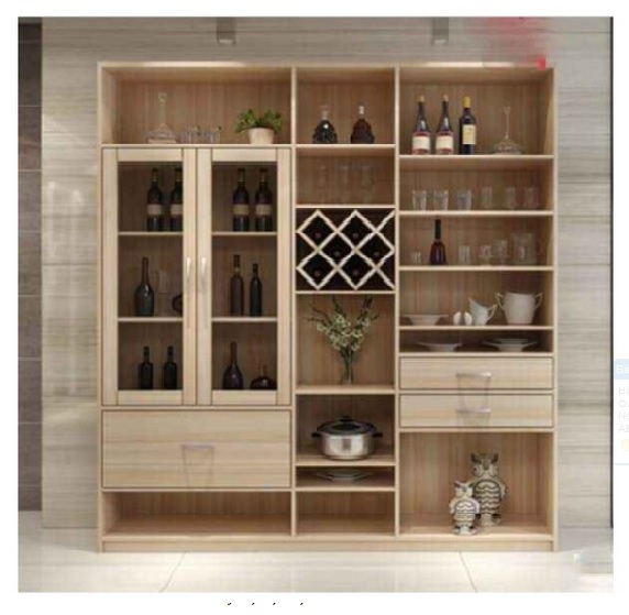 Kệ để rượu kết hợp kệ sách trang trí TR09