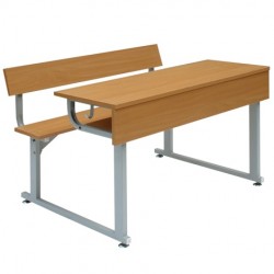 Bàn ghế học sinh cấp 1 khung sắt mặt gỗ cao cấp BHS104B