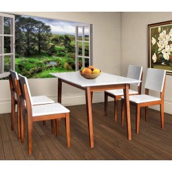 Bộ bàn ăn 6 ghế bằng gỗ công nghiệp  HGB63A + 6HGG63