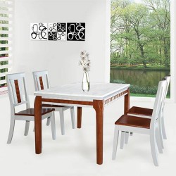 Mẫu bàn ghế phòng ăn bằng gỗ cao cấp BA116 + 4GA116