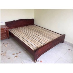 Giường bằng gỗ keo cao cấp rộng 1.2 mét GNK12