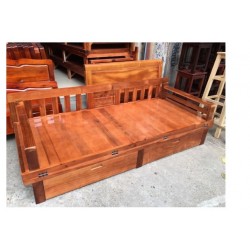 Giường gỗ gấp thành ghế có ngăn kéo giá rẻ GG160 KT: 160x200