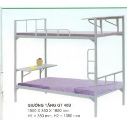 giường sắt hòa phát hai tầng có bàn viết GT40B
