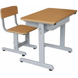 Bộ bàn ghế học sinh giá rẻ hòa phát cao 69cm khung sắt mặt gỗ BHS106-6