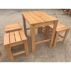 Bàn ghế bằng gỗ tự nhiên cho quán cafe CFG03