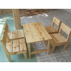 Bàn ghế bằng gỗ tự nhiên cho quán cafe CFG02