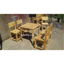 Bàn ghế bằng gỗ tự nhiên cho quán cafe CFG06
