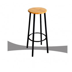 Ghế tròn quầy bar giá rẻ chân sắt mặt gỗ BAR02