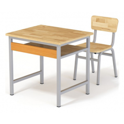 Bộ bàn ghế học sinh The One mặt gỗ tự nhiên BHS116-5G