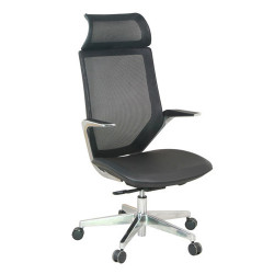 Ghế ngồi lãnh đạo đệm nỉ chân tay ghế bằng hợp kim nhôm GX206B-L