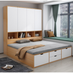 Tủ quần áo kết hợp giường ngủ bằng gỗ TGA01
