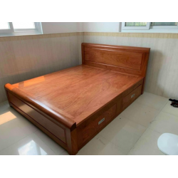 Giường ngủ đôi có ngăn kéo 1m6 gỗ hương đá GGH17
