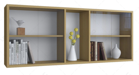 Kệ gỗ cánh kính treo tường có 5 ngăn để sách KSG227